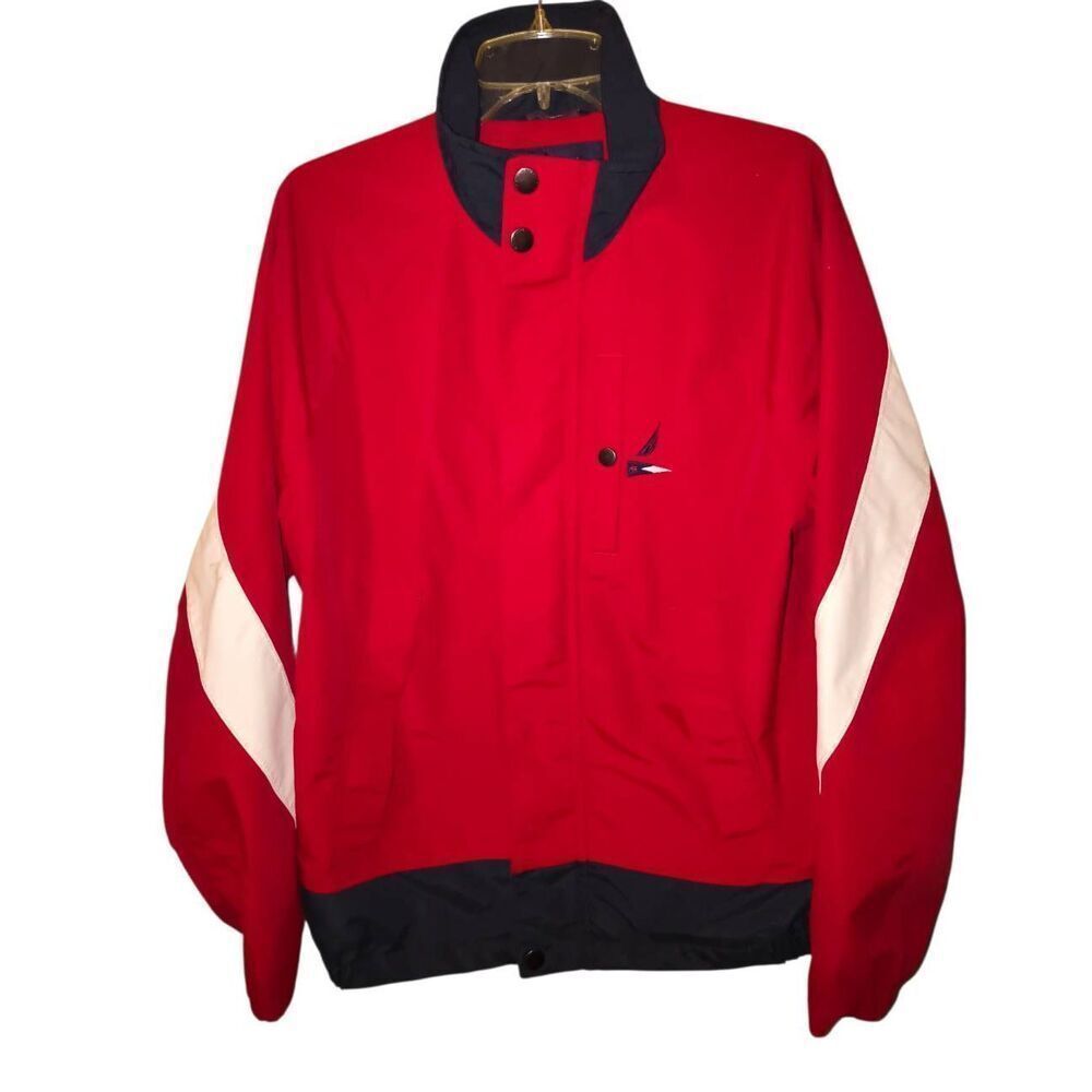 Nautica jacket classic colorblock design navy white red lightweight sporty piece